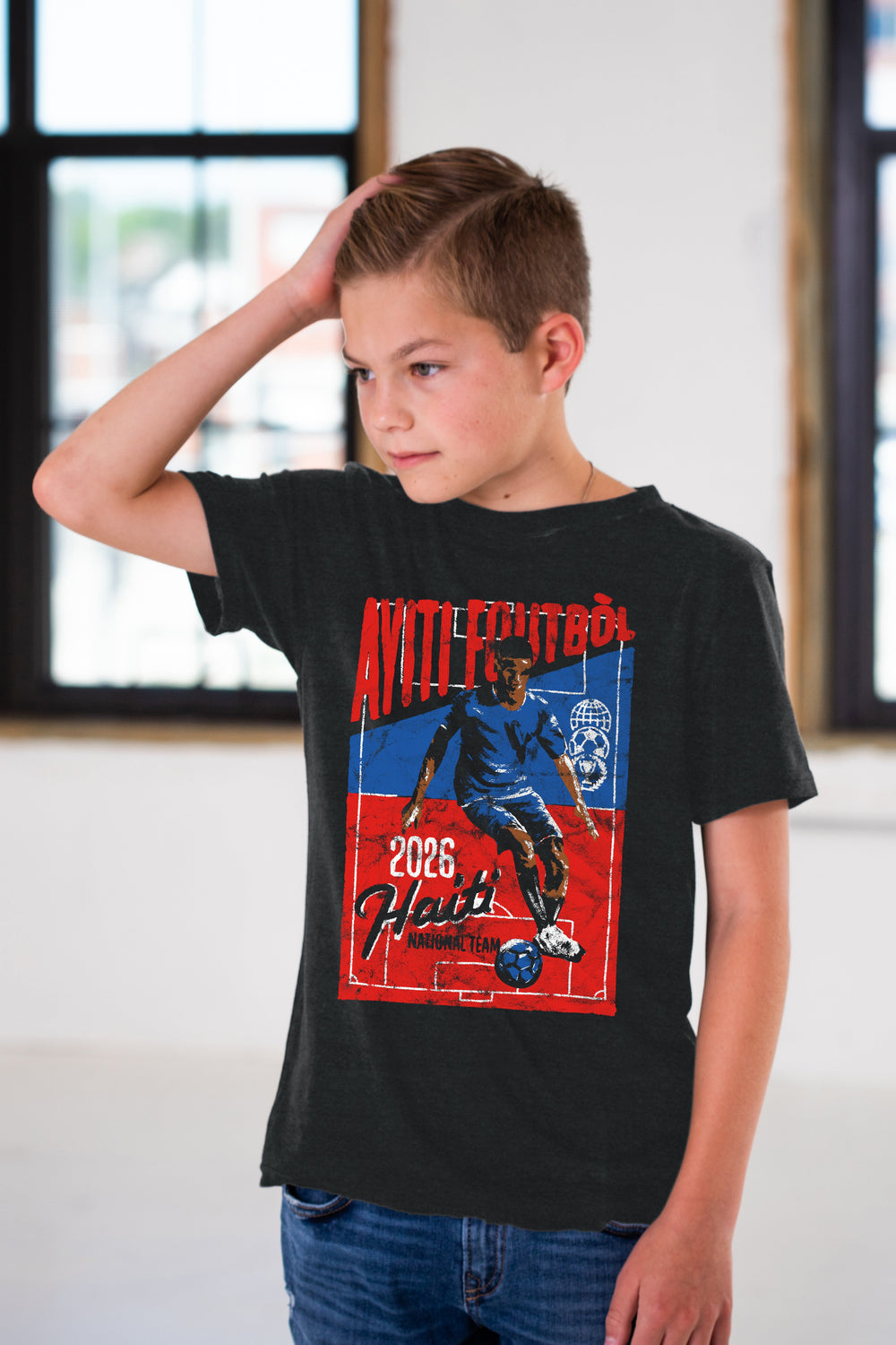 Haiti National Futbol Youth Tee