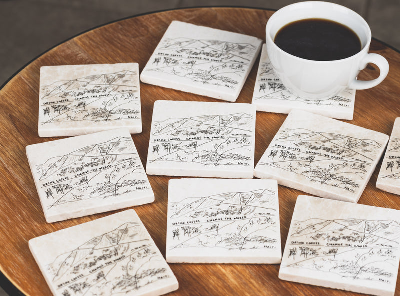 Drink Coffee. Change the World. Coaster Sets