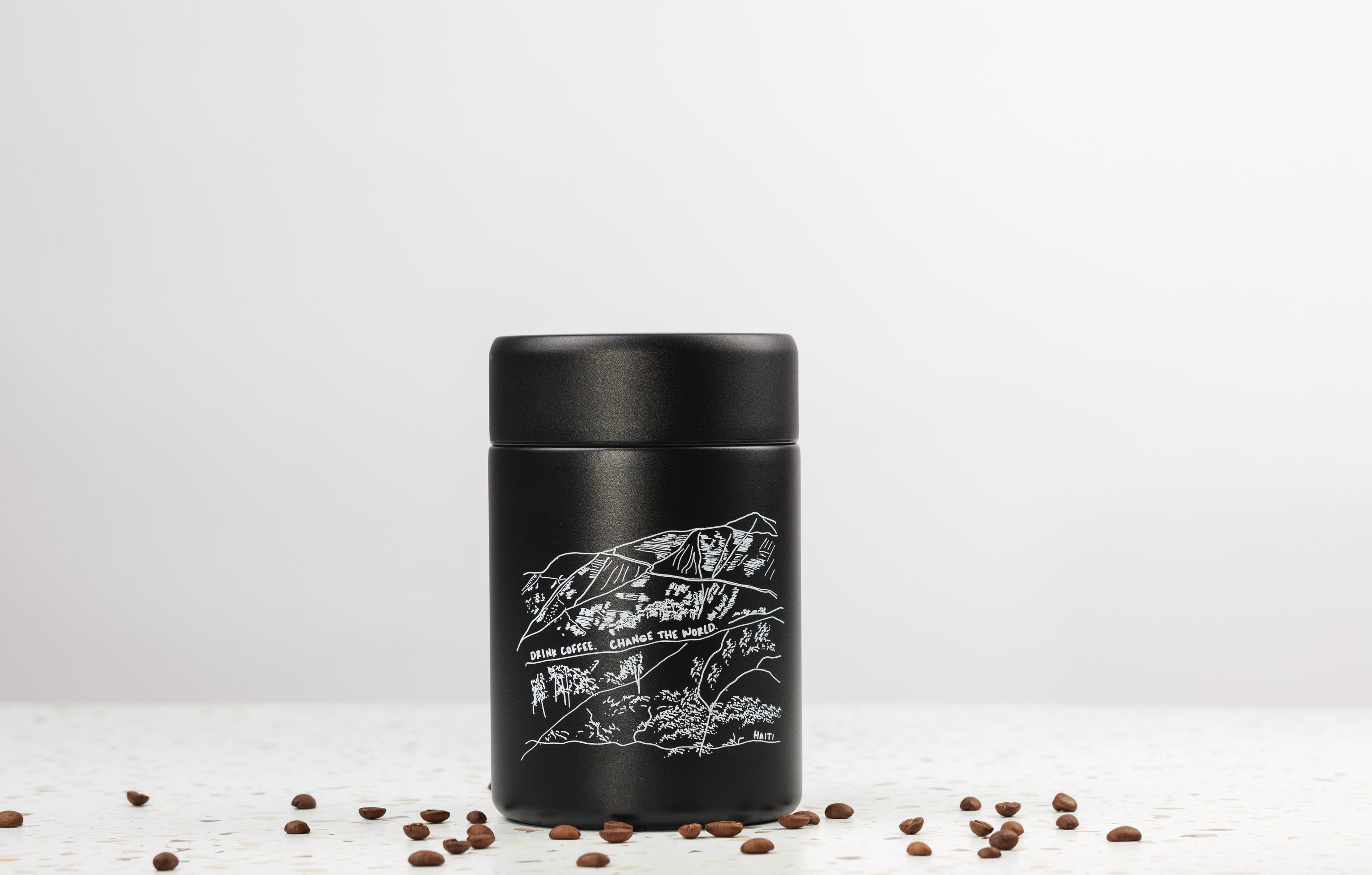 Bretani Steel Coffee Canister & Scoop Set, 24 oz.